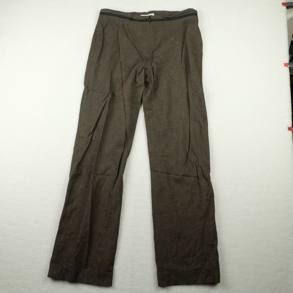 Vintage Womens Trouser Pants 12 Brown Lightweight Viscose Formal Business 80s